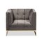 Baxton Studio Ambra Grey Velvet Upholstered and Tufted Armchair with Gold-Tone Frame 156-8867 - alternate 6